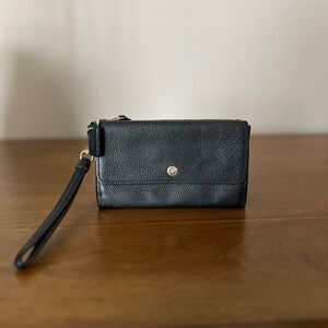 Coach Black Leather Wristlet